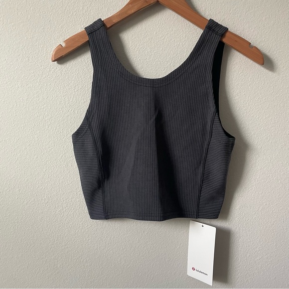 NWT Lululemon Ribbed Softstreme Cropped Tank Black Size 6 - Picture 1 of 6